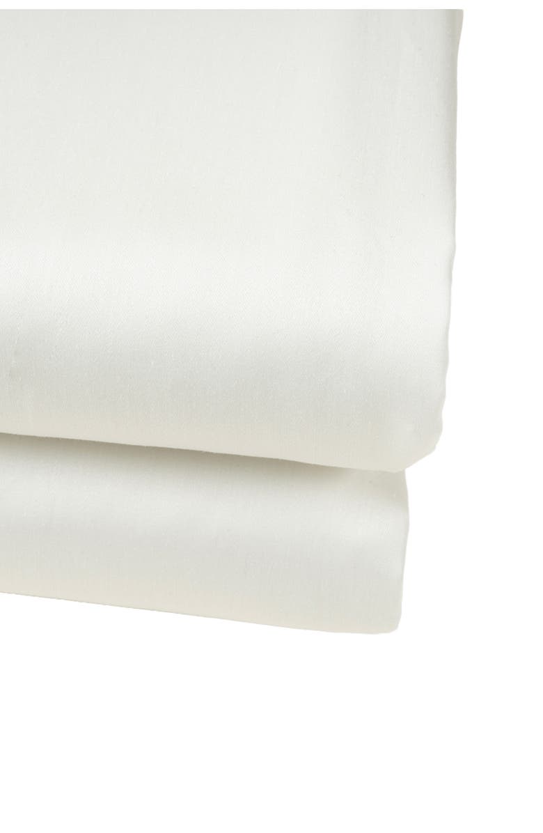 Zsa Zsa Zsu Solid Cotton Sateen 300 Thread Count King Flat Sheet, Alternate, color, Ecru