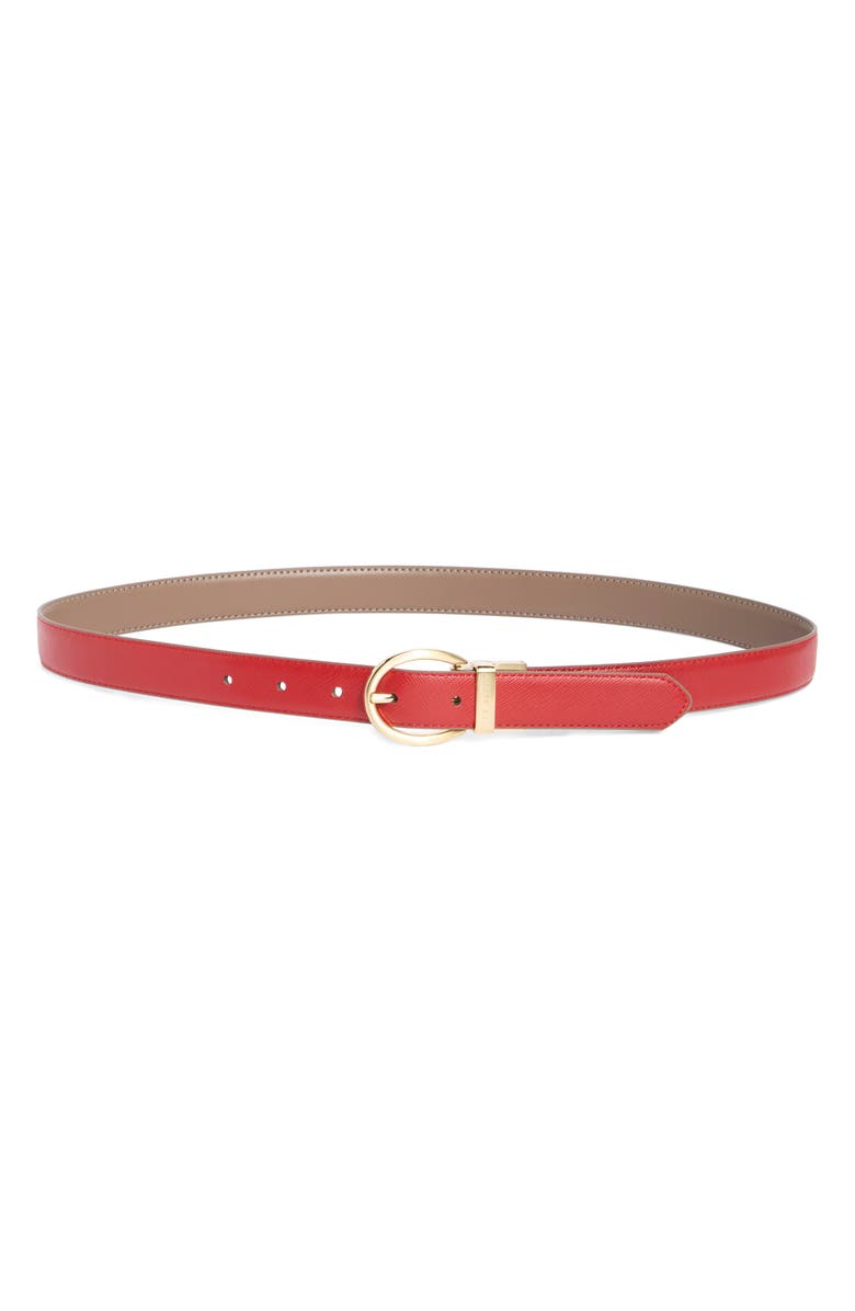 Ted Baker London Reversible Leather Belt, Alternate, color, Camel/ Red