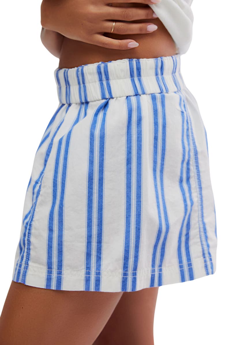 Free People Get Free Stripe Cotton Pull-On Shorts, Alternate, color,