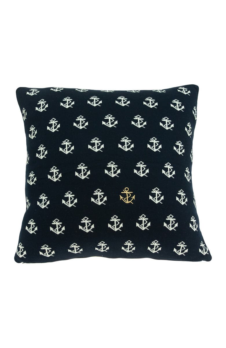 PARKLAND COLLECTION Andrea Nautical Pillow - 20" x 20" - Blue, Main, color, Blue