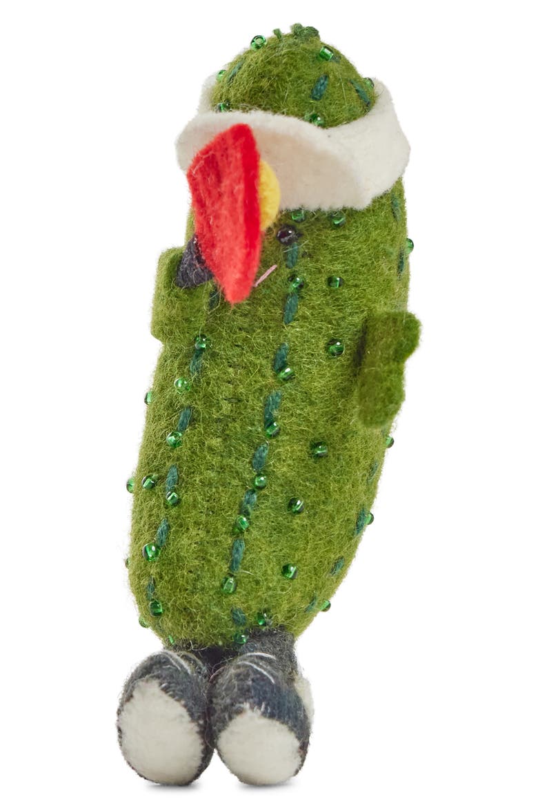 Felted Wool Pickleball Ornament, Alternate, color, GREEN