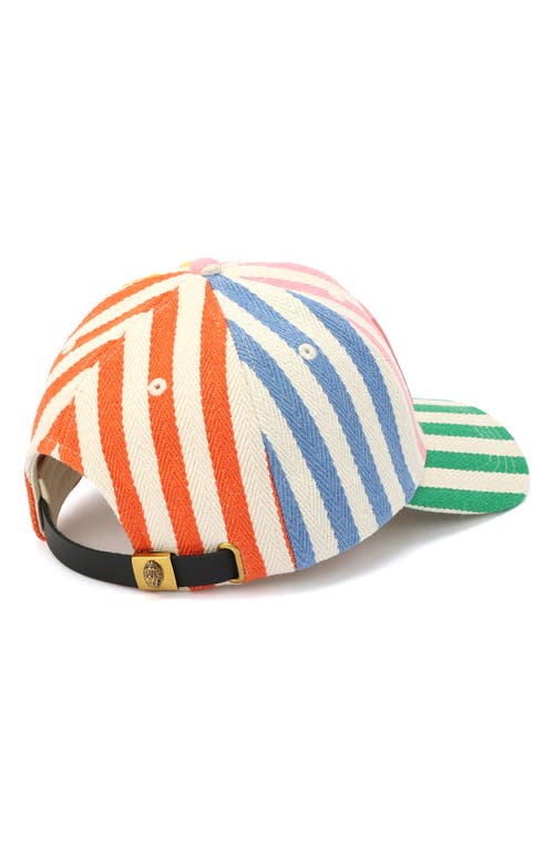 Kurt Geiger London Multicolor Stripe Baseball Hat In Rainbow