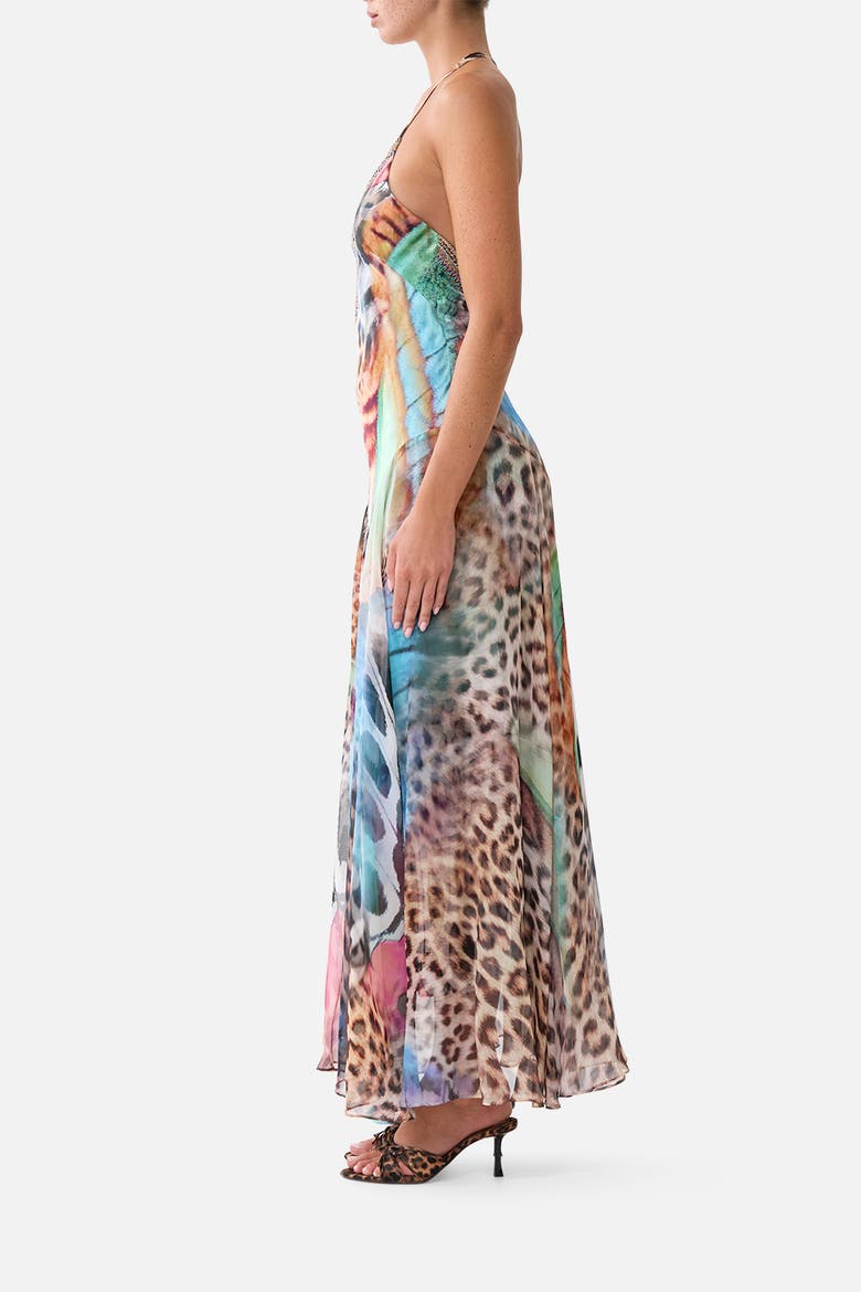 Hardware Detail Slip Dress, Alternate, color, Butterfly Bohemia