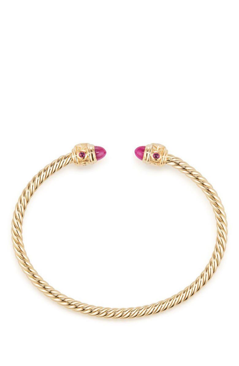 David Yurman Renaissance Bracelet in 18K Gold, 3.5mm, Alternate, color, Gold/ Ruby