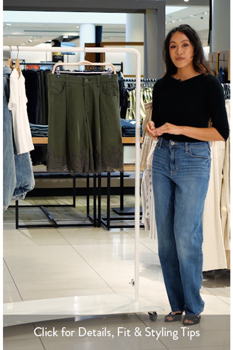 Skyrise Lace Trim Bermuda Shorts video