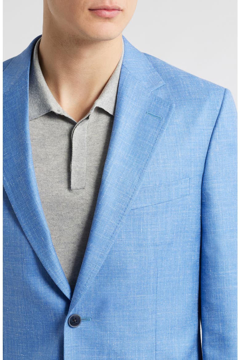 Wool Slubs Peter Millar Hyperlight Soft Light Blue Slub Wool & Silk Blend Sport ...