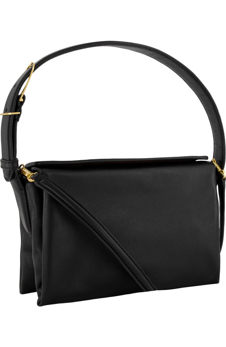 Vince Sidney Boxy Nappa Leather Shoulder Bag, Alternate, color, Black