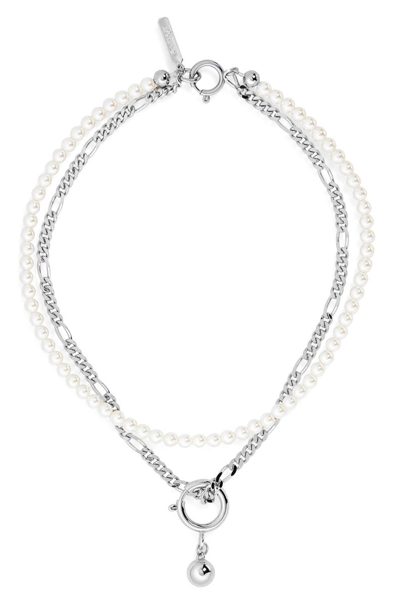 Justine Clenquet Jip Faux Pearl Layered Necklace, Main, color, 