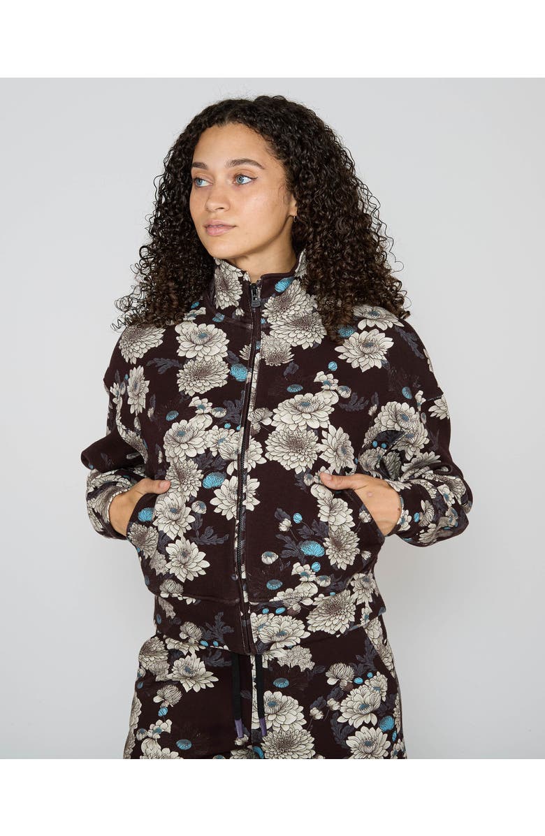 Lords of Harlech June Brushed Knit Crop Jacket, Alternate, color, Serious Floral Black