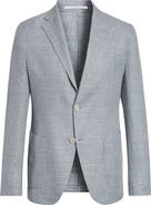 Eleventy Plaid Linen & Wool Sport Coat