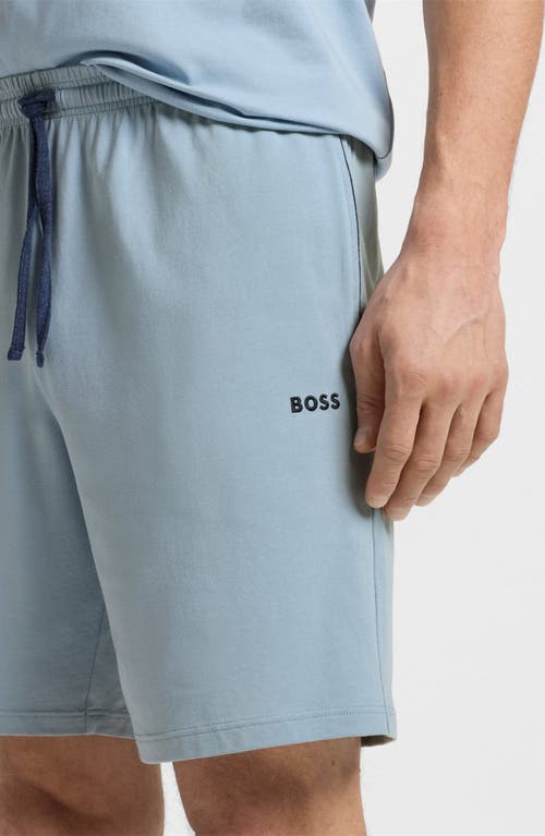 Hugo Boss Boss Mix Match Stretch Cotton Pajama Shorts In Blue