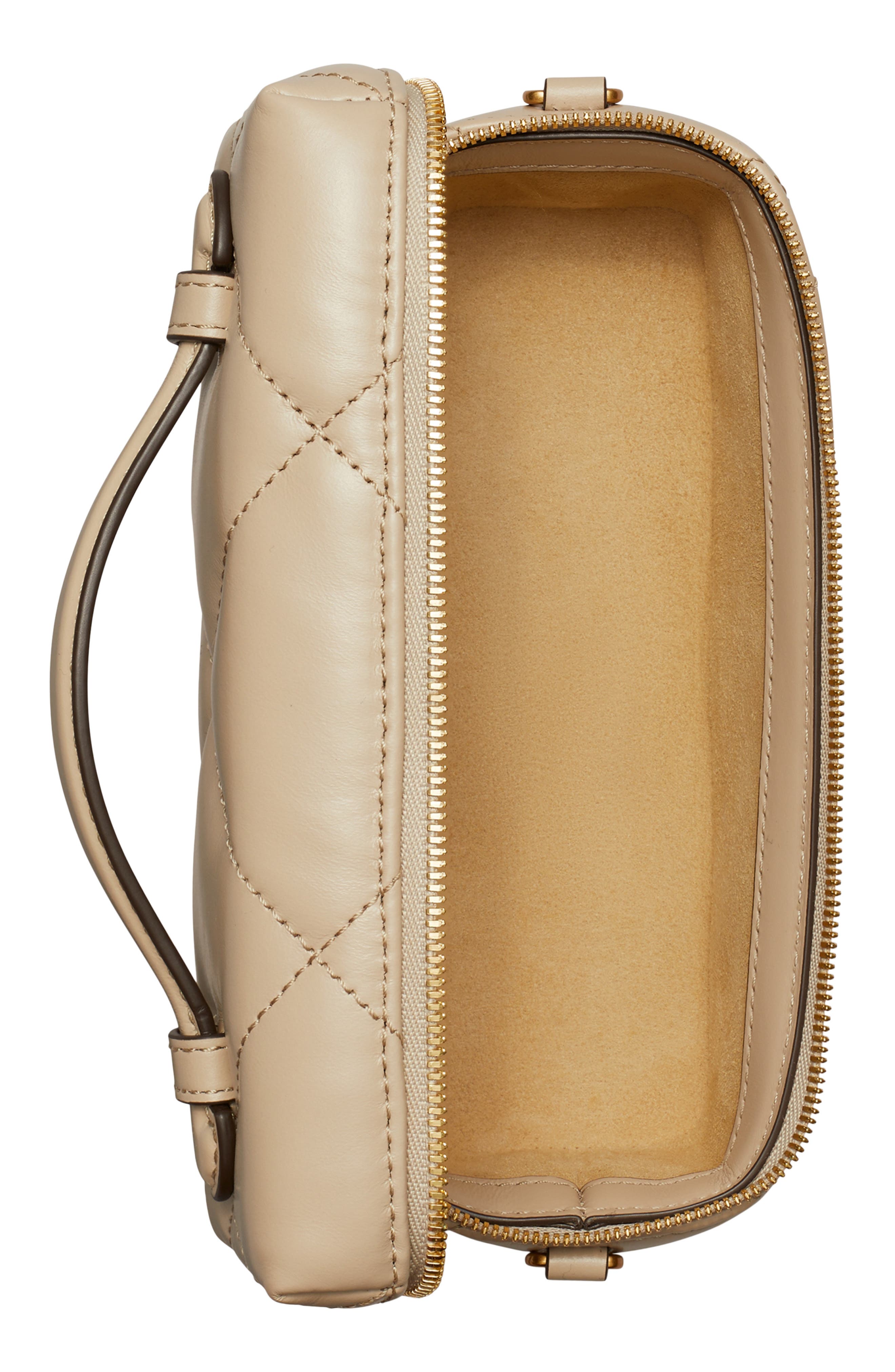 Tory Burch Kira East/West Vanity Case, Alternate, color, Light Stone