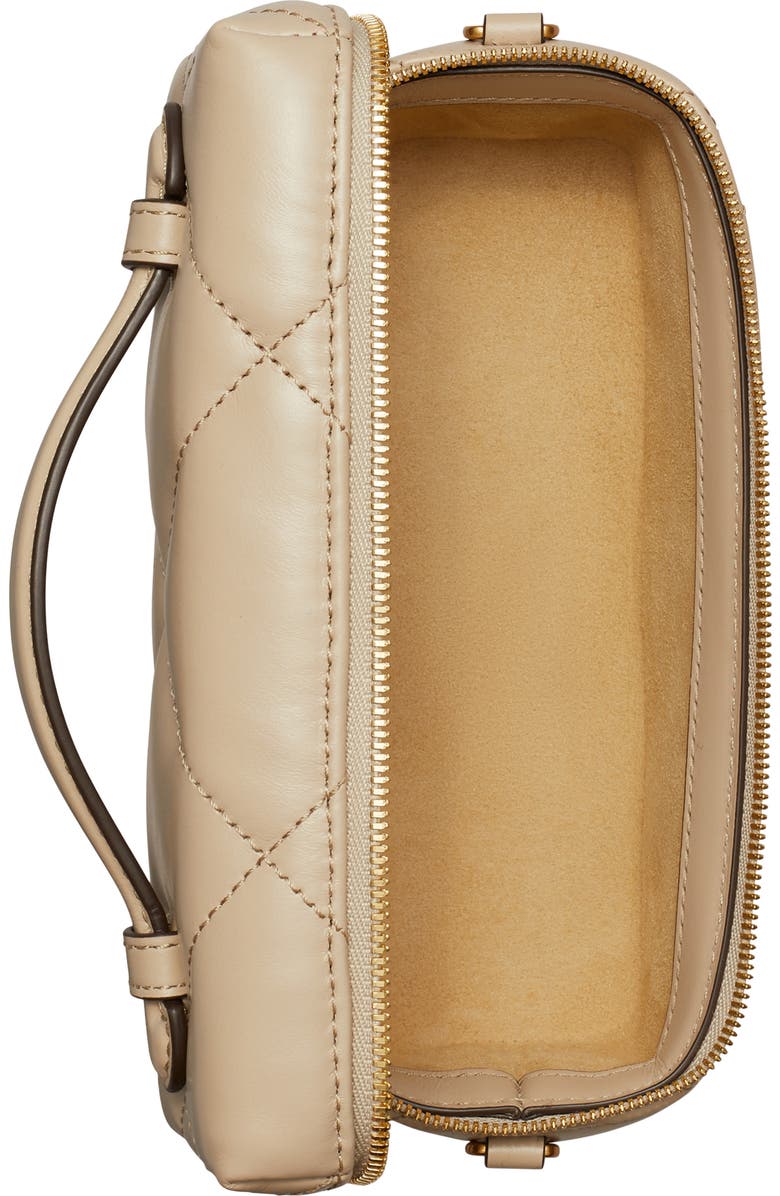 Tory Burch Kira East/West Vanity Case, Alternate, color, Light Stone