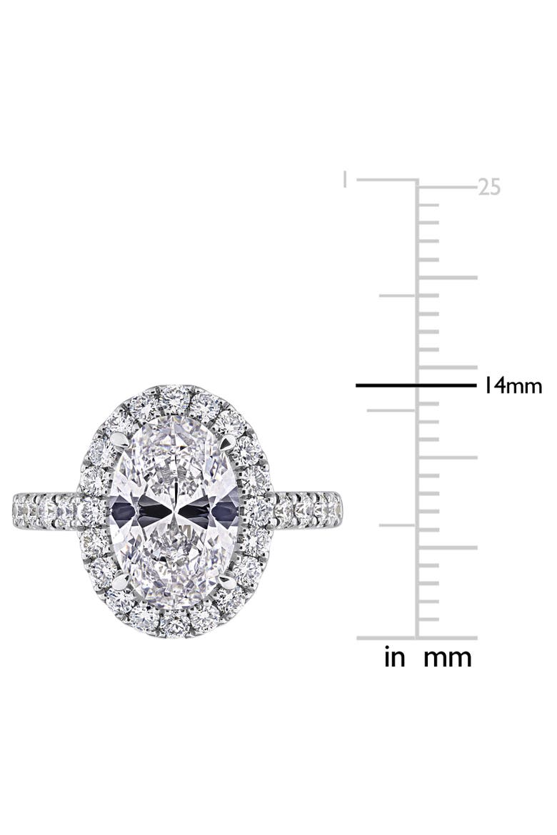 3-7/8 CTW Lab-Grown Diamond Oval Halo Ring 14k, Alternate, color, White Gold
