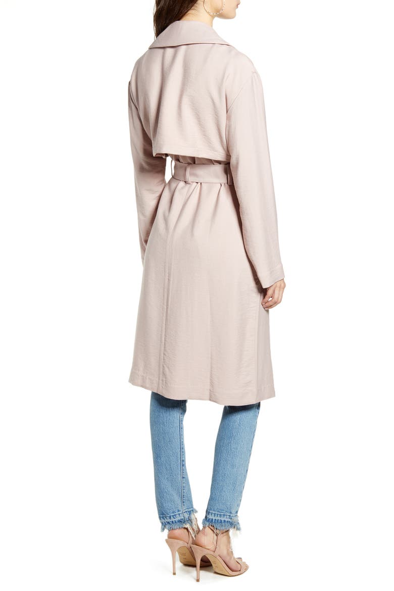Soft Trench Coat, Alternate, color, PINK ADOBE