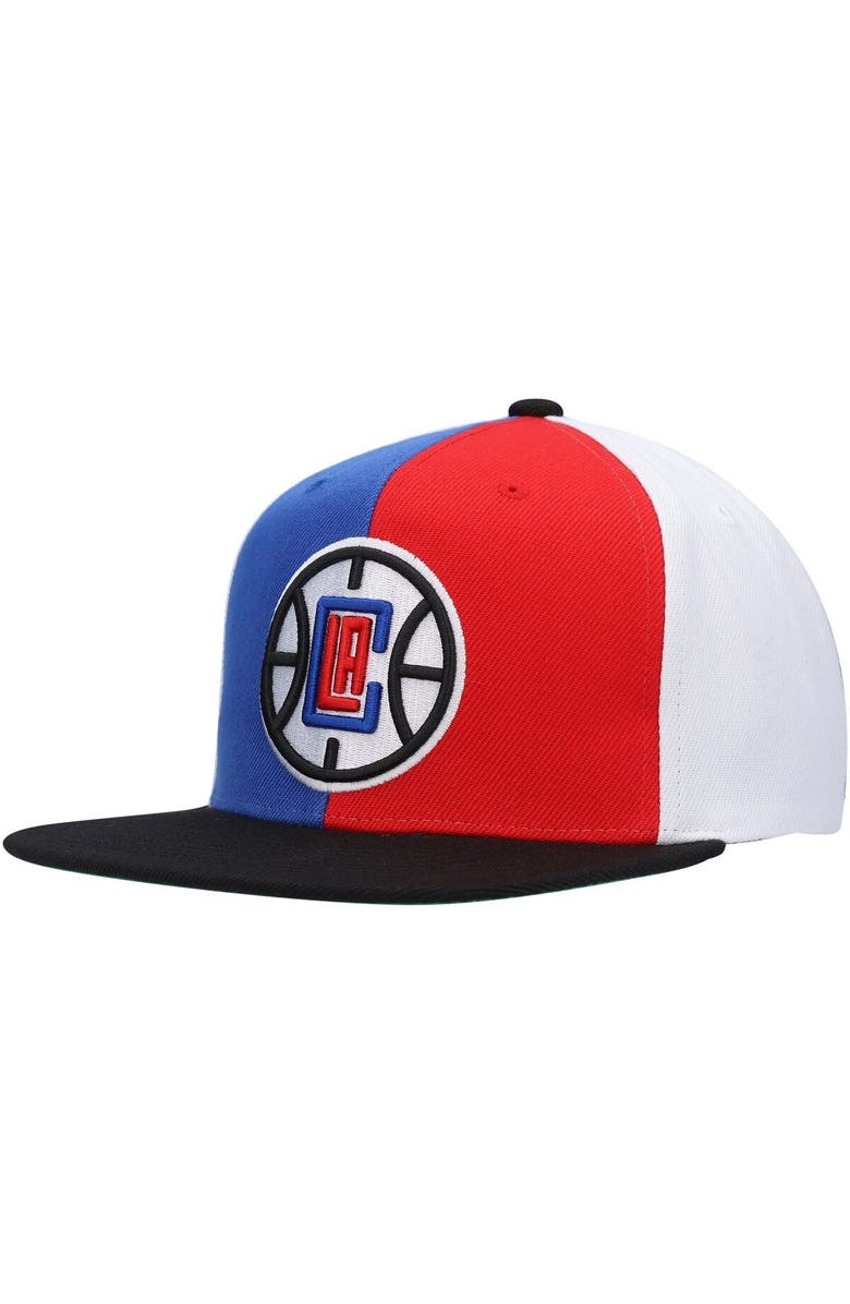 Mitchell & Ness Men's Mitchell & Ness x Lids Royal LA Clippers Team Era Pinwheel Stripe Snapback Hat, Alternate, color, 