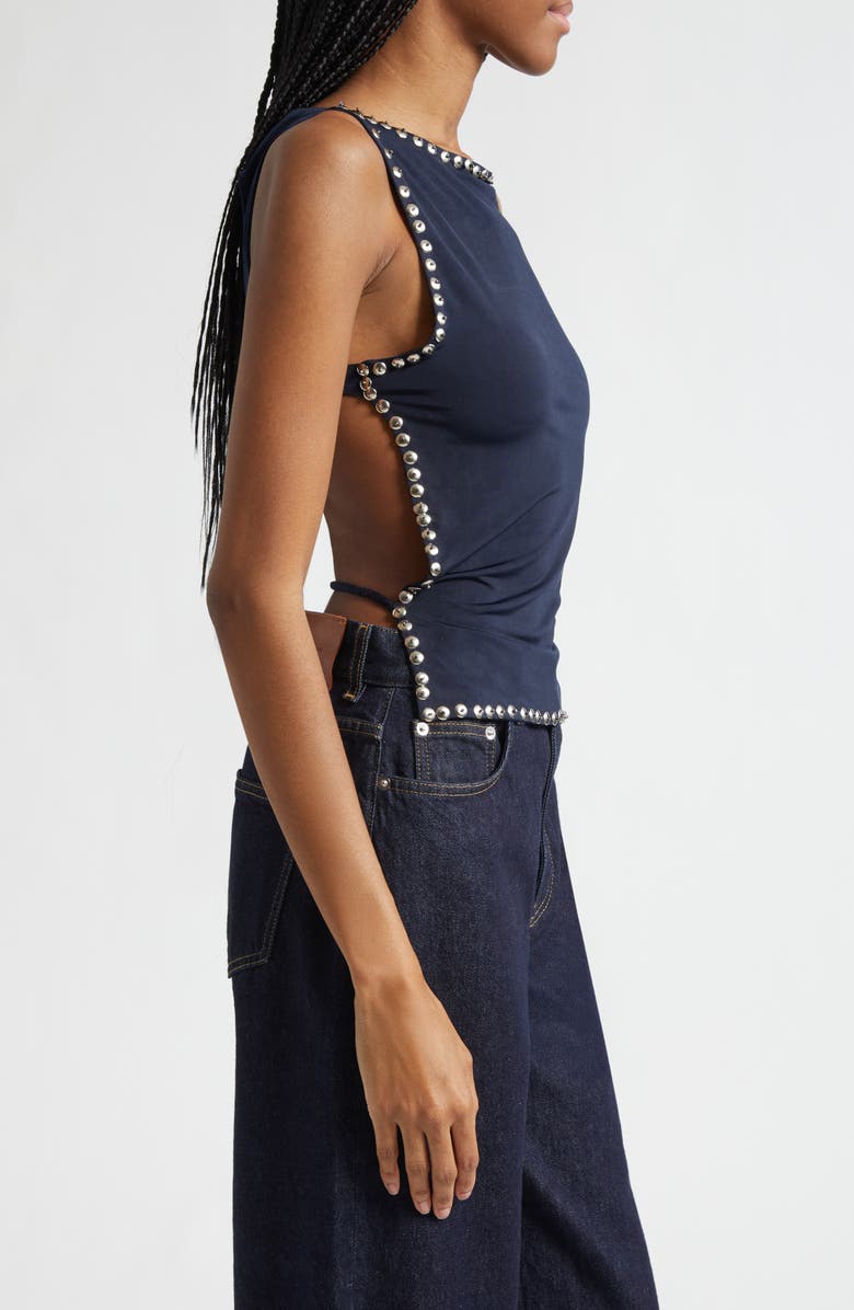 Siedrés Zelna Stud Open Back Tank, Alternate, color, Navy