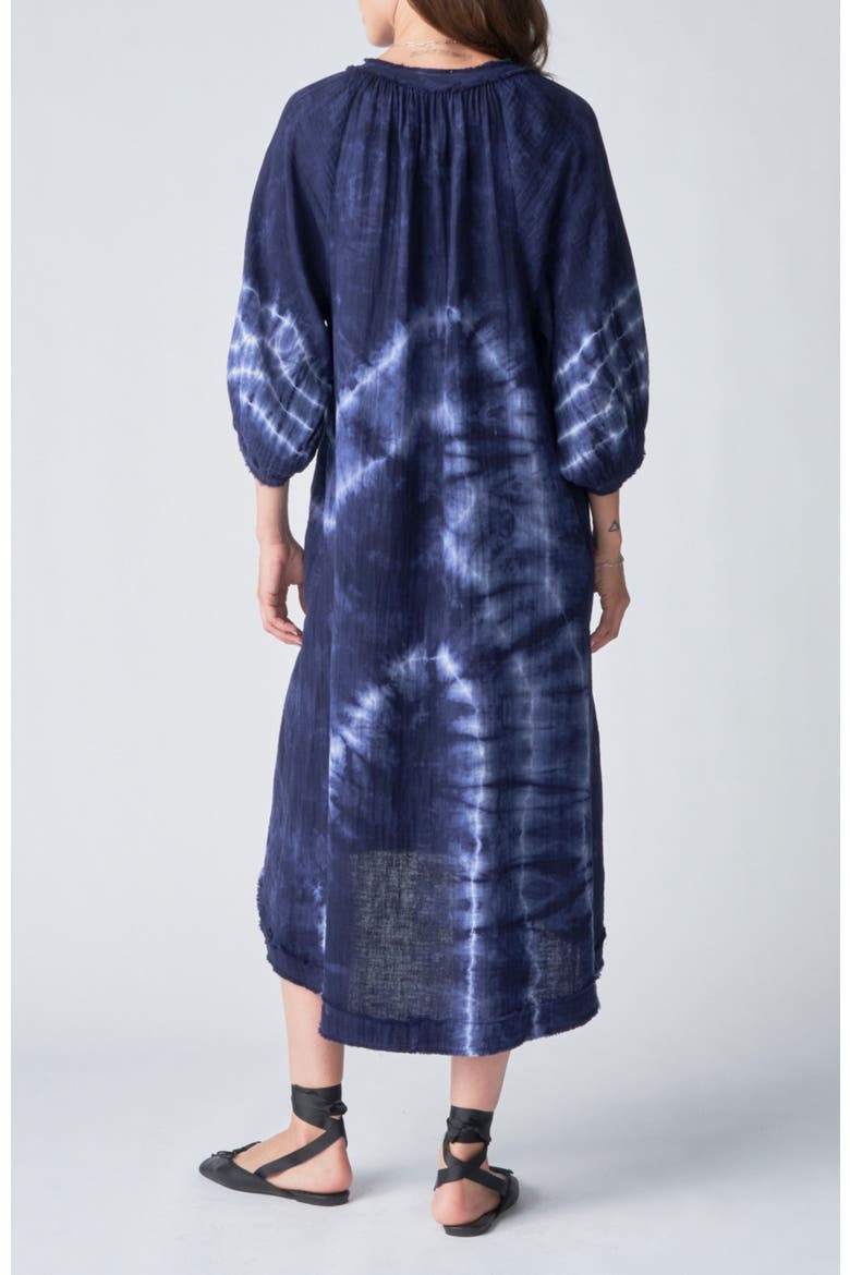 Tie Dye Gauze Dress with Pockets, Alternate, color, Navy River