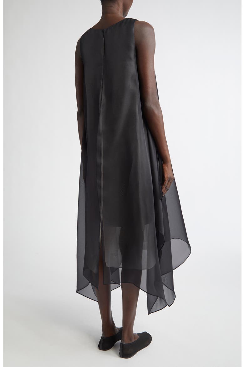 Layered Sleeveless Silk Organza Dress, Alternate, color, BLACK