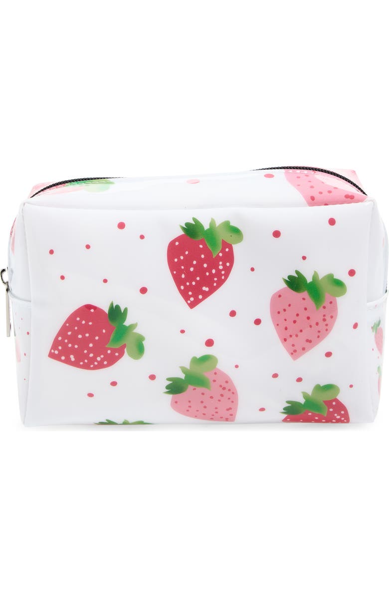 Ruby & Ry Kids' Strawberry Zip Pouch, Main, color, White