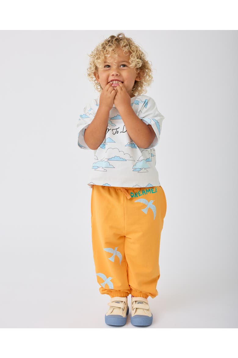 French Terry Jogger, Alternate, color, Orange Bird