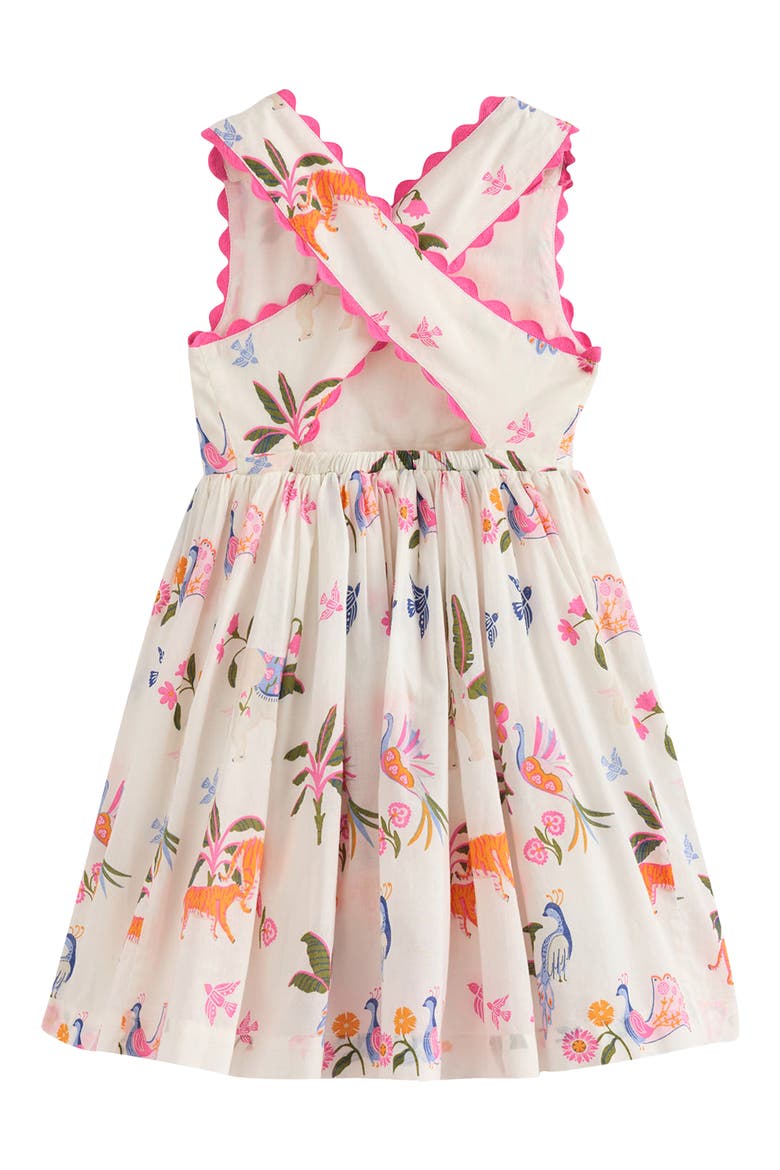Kids' Harper Cross Back Cotton Jersey Dress, Alternate, color, SOFT IVORY JUNGLE