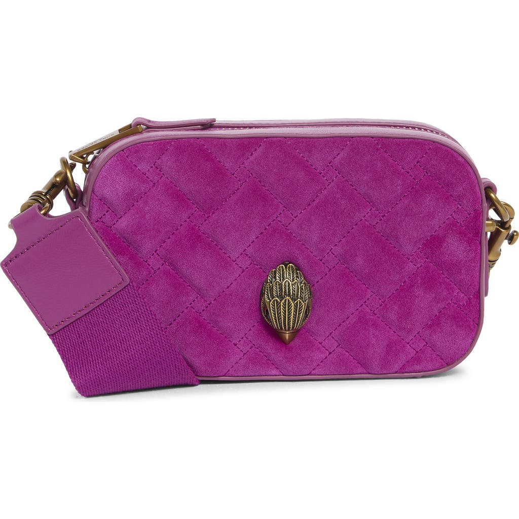 Kurt Geiger London Small Kensington Quilted Leather Camera Bag In Pink