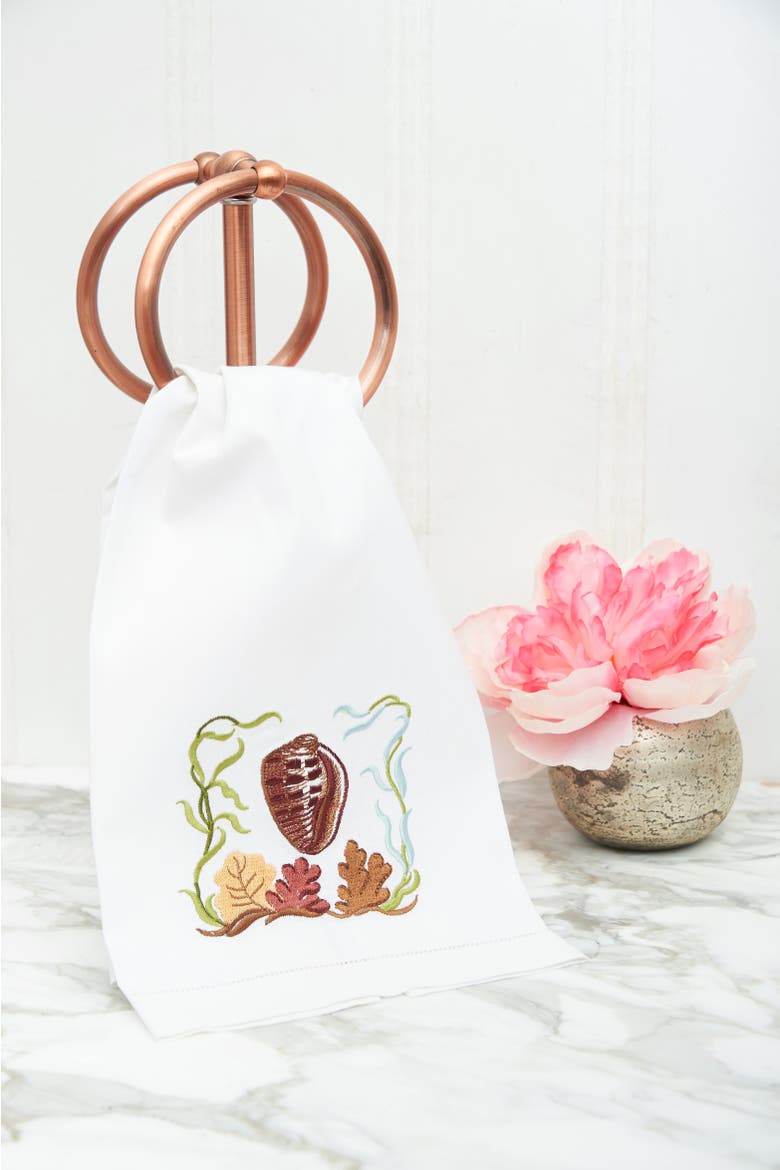 Conch Shell Woven Kitchen Towel, Alternate, color, Brown