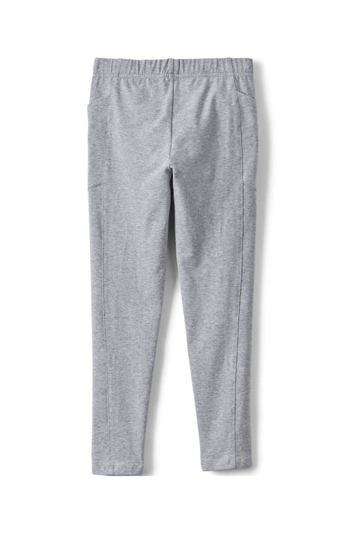 Shop Lands' End Girls Tough Cotton Ankle Legging With Pockets In Gray Heather