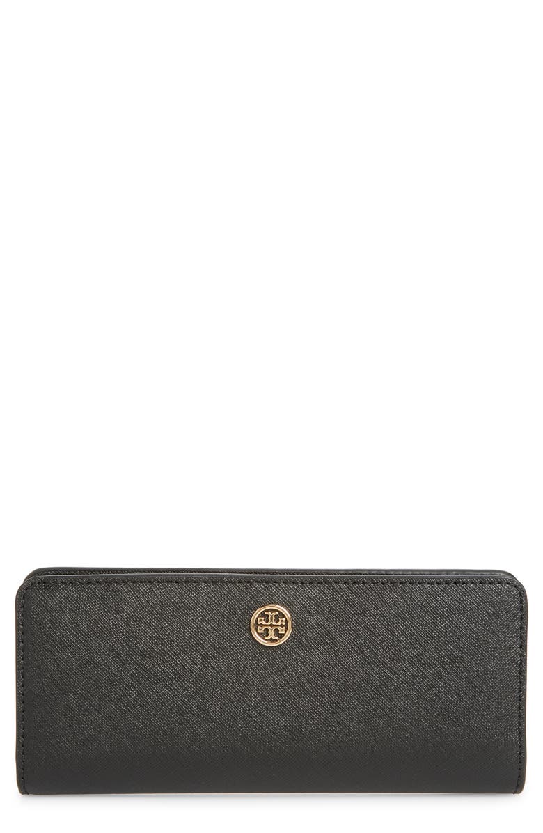 Tory Burch Robinson Slim Leather Wallet, Main, color, 