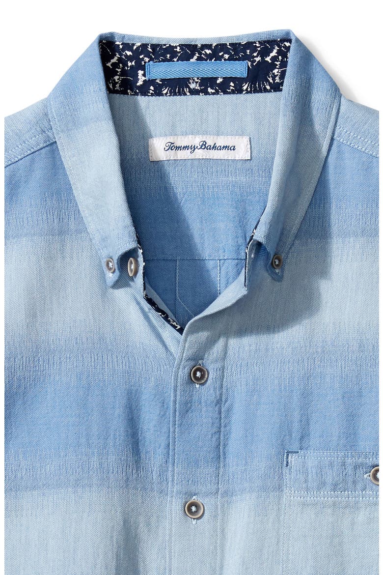 Ocean Fade Short Sleeve Button-Down Shirt, Alternate, color, BUCCANEER BLUE