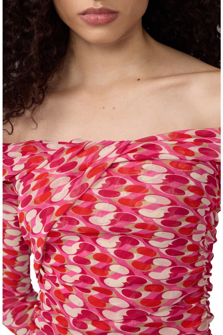 Scout Long Sleeve Off the Shoulder Chain Print Top, Alternate, color, POP LINK MINI BLONDIE PINK