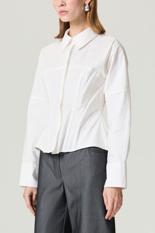 Nocturne Structured Corset-inspired Shirt In White