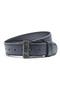 Raised Logo Buckle Faux Leather Belt