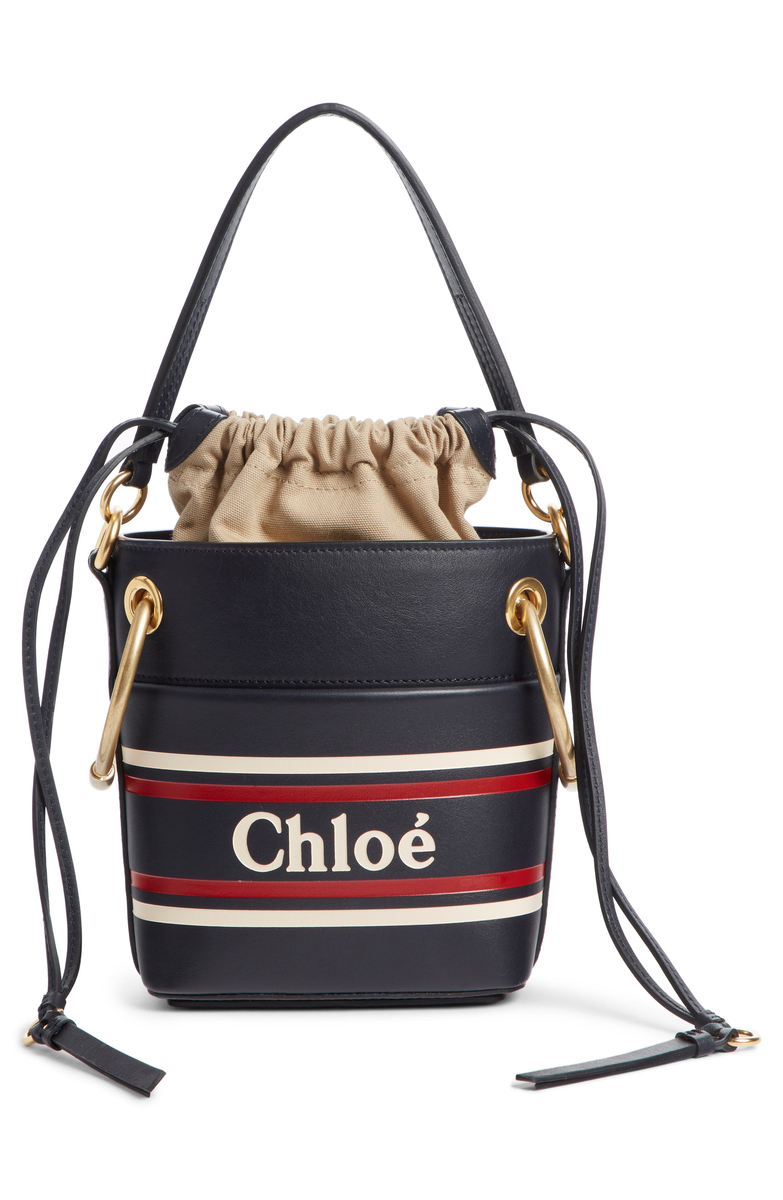 Small Roy Leather Bucket Bag, Alternate, color, FULL BLUE