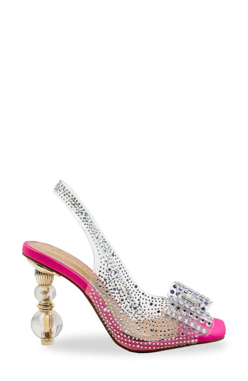 Chase & Chloe Chase And Chloe Gypsy Crystal Embellished Slingback Sandal In Pink