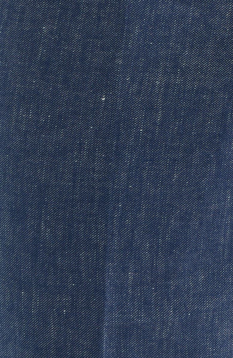 Jack Victor Parma Pleated Linen & Cotton Stretch Twill Dress Pants, Alternate, color, Denim