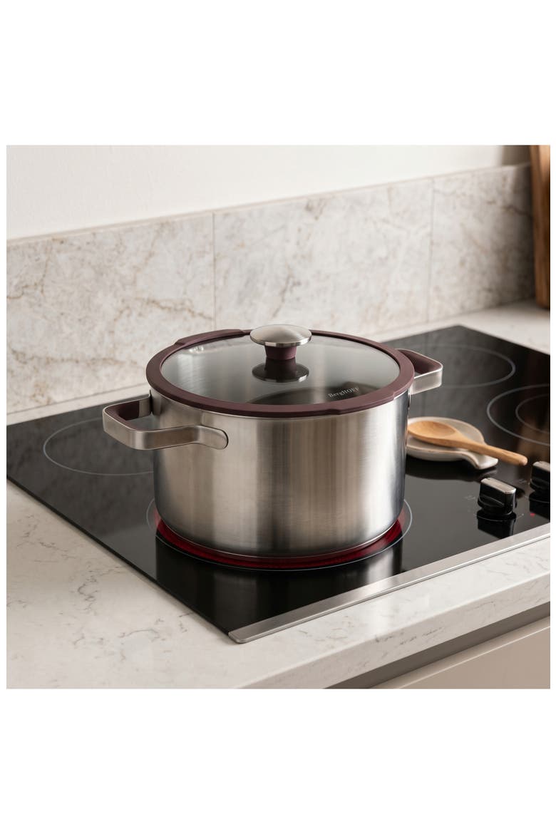 Elements Stainless Steel Saucepan with Glass Lid, Alternate, color, PURPLE