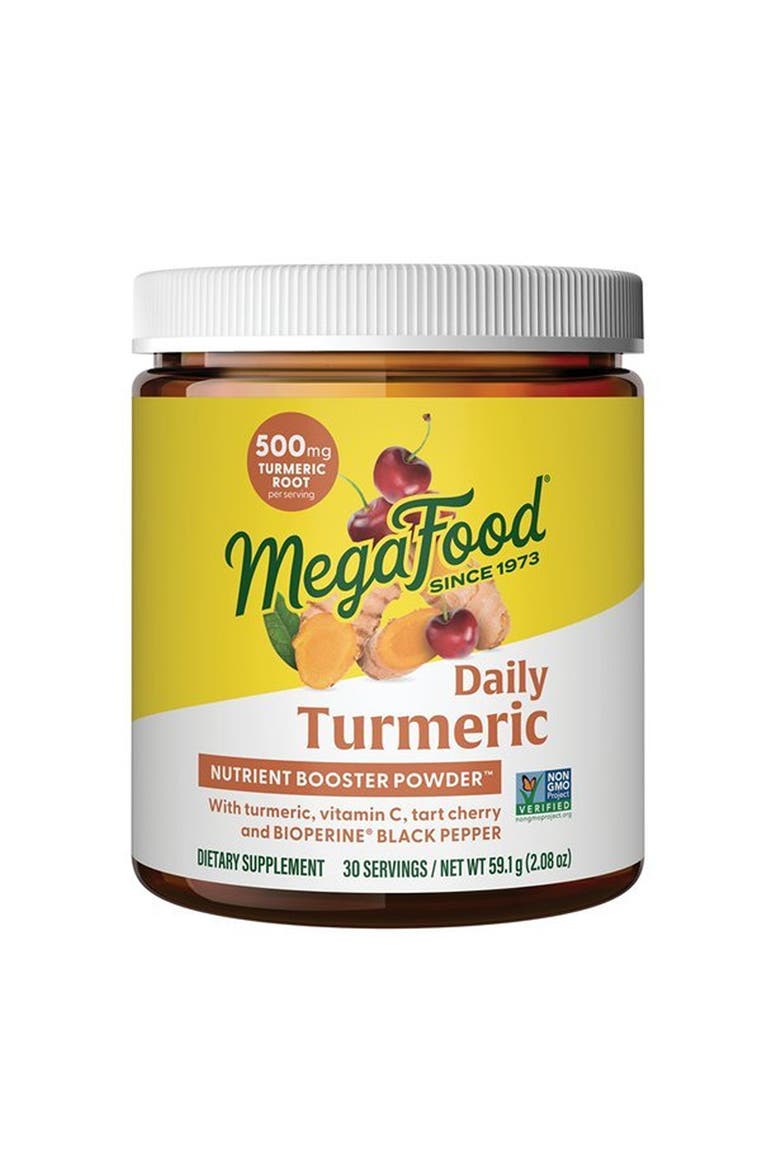 Daily Turmeric Nutrient Booster Powder with Black Pepper Extract, Vitamin C, Tart Cherry, Vegan, 2.08 Oz, Main, color, None