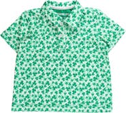 RuffleButts Boys Knit Short Sleeve Performance Polo