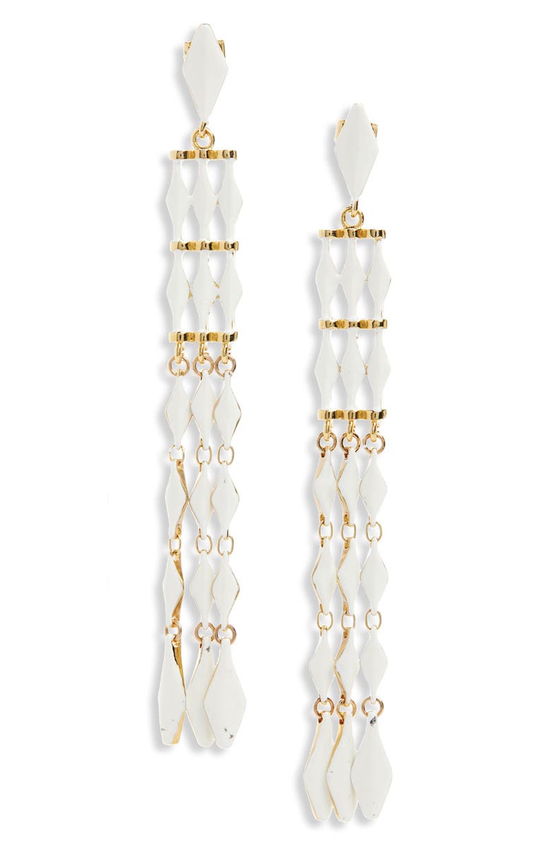 Isabel Marant Zaltana Long Drop Earrings, Main, color, Ecru