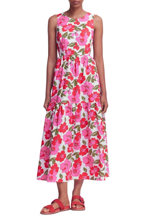Floral Print Poplin Midi Dress