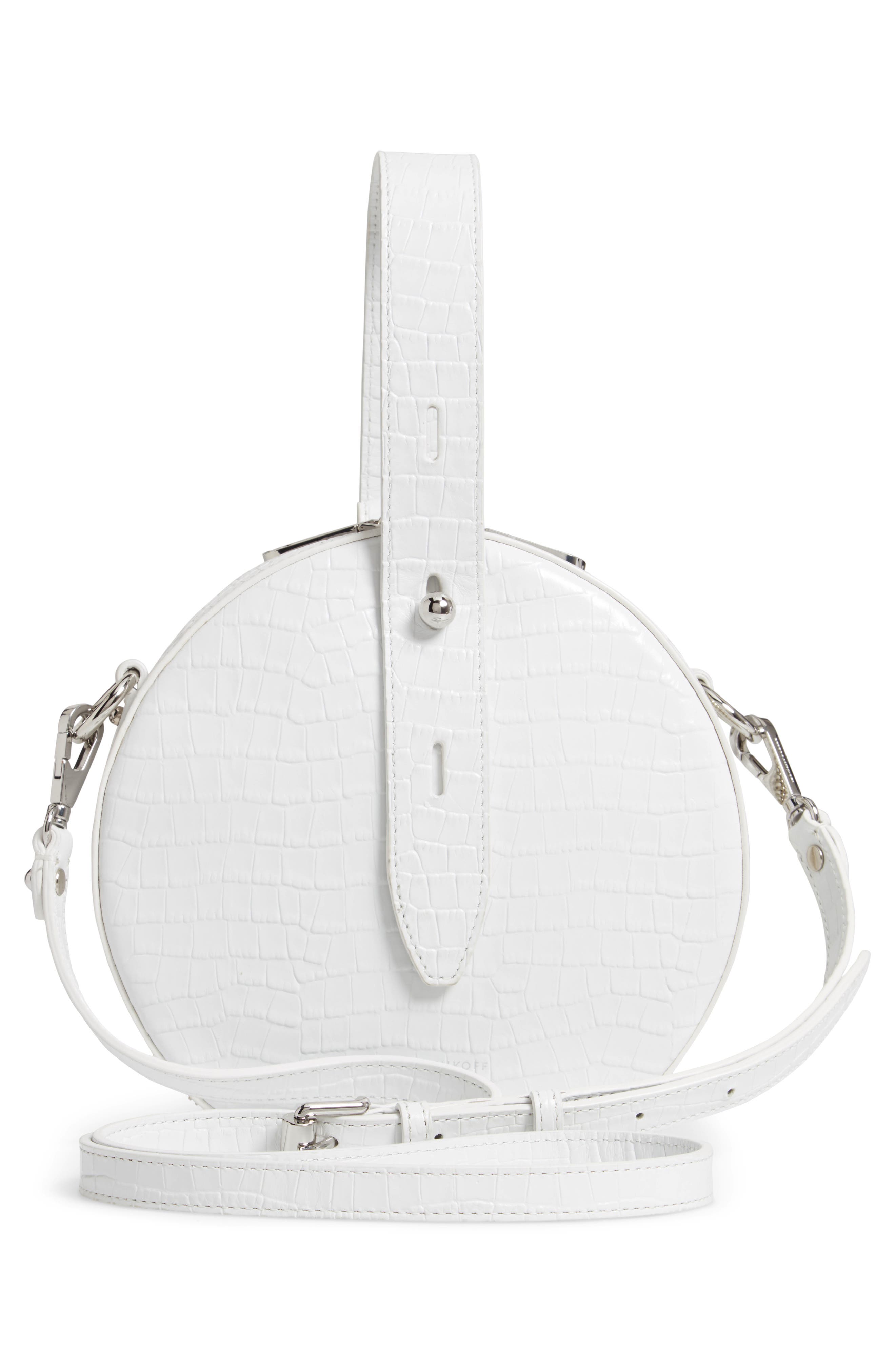 Rebecca Minkoff Kate Embossed Leather Circle Bag, Alternate, color, 