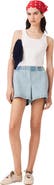 maje Floral denim shorts