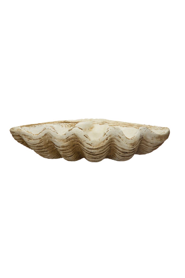 Coastal Decorative Magnesia Clamshell, Natural, Main, color, Ivory