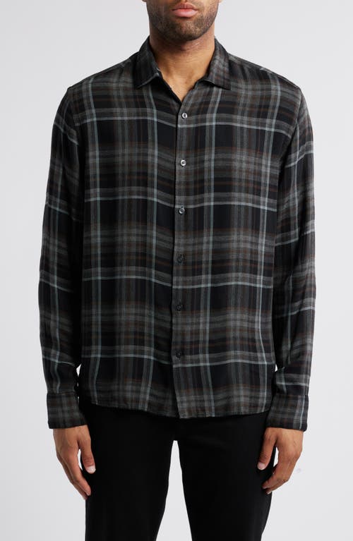 Robert Barakett Sedley Plaid Button-Up Shirt in Black 