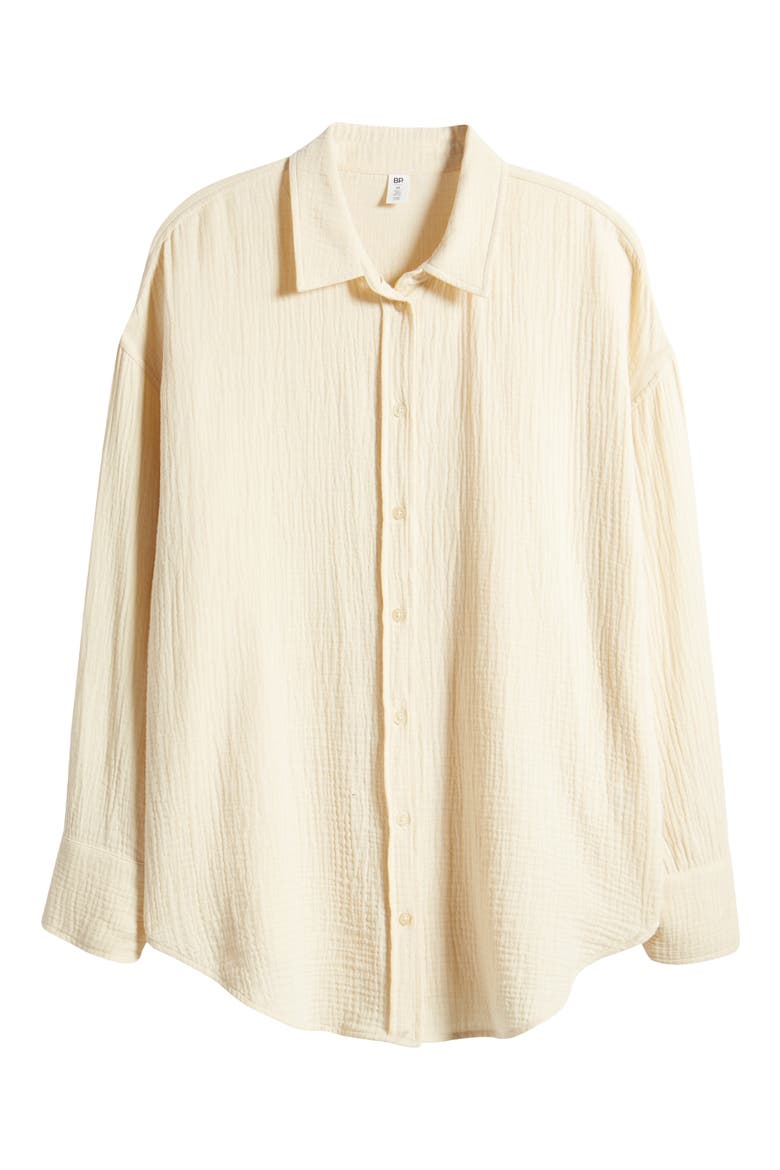 Oversized Beach Shirt, Alternate, color, BEIGE ANGORA
