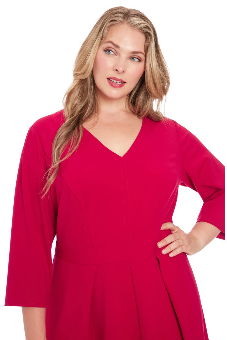 Fit & Flare Dress, Alternate, color, SANGRIA