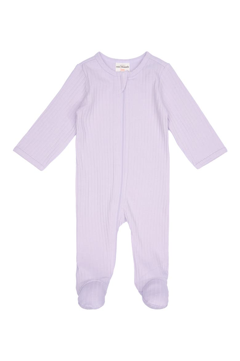 2-Pack Ribbed Zip Up Footies, Alternate, color, LIGHT PURPLE HEARTS