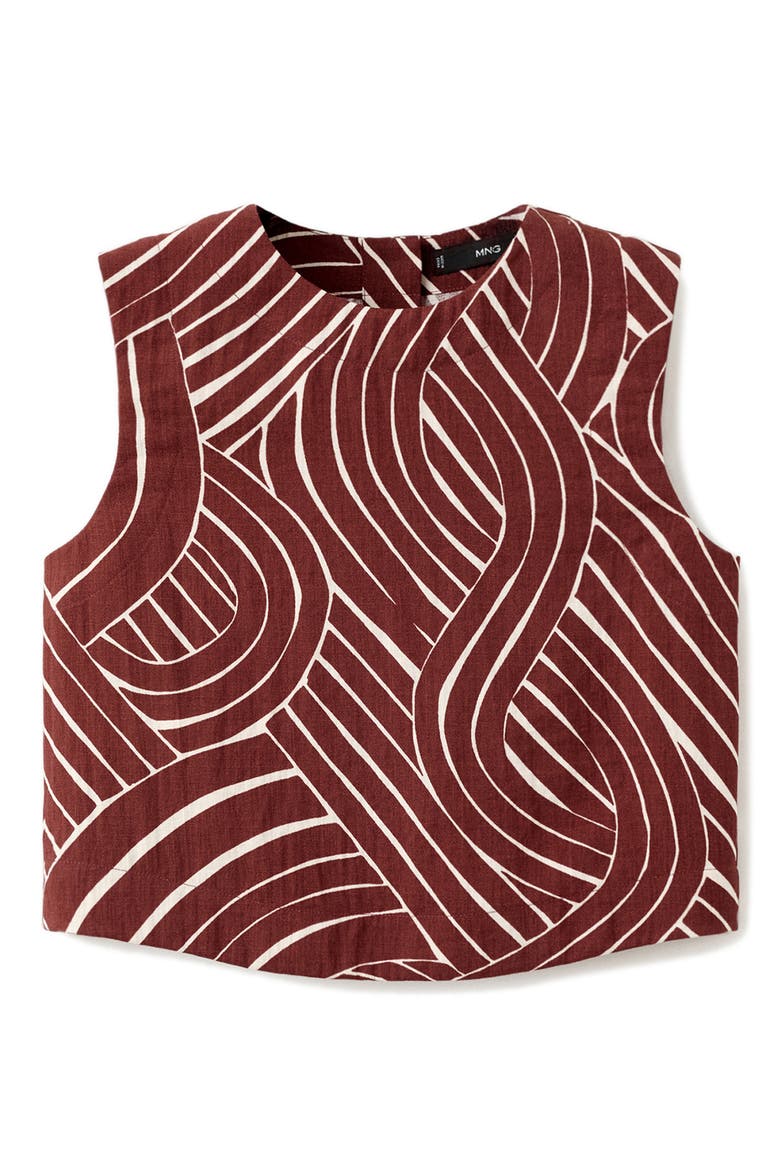 Geometric Print Crop Top, Main, color, MAROON